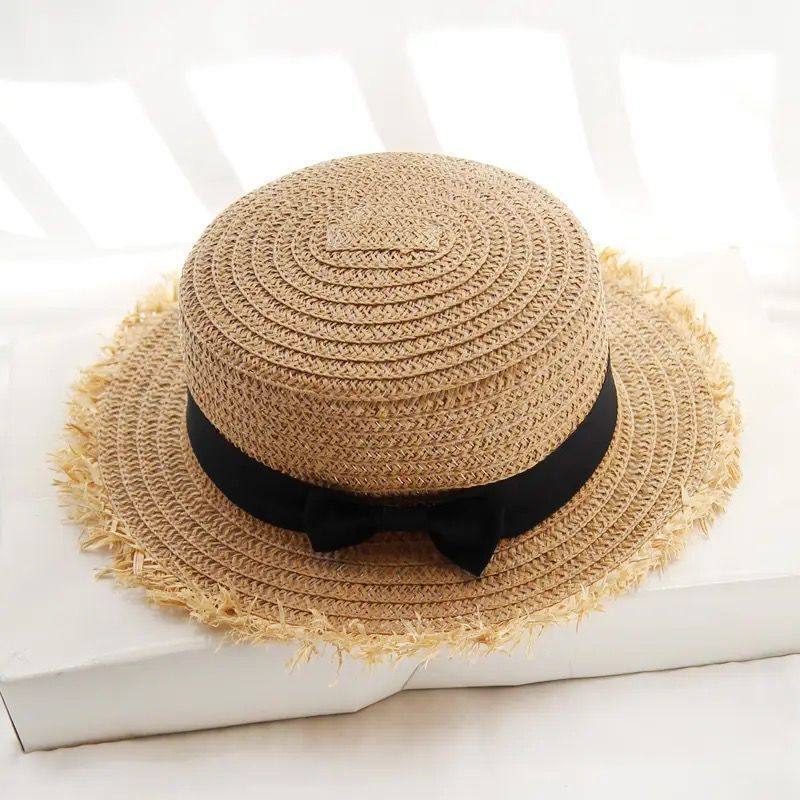 Custom Name Papyrus Beach Hat, Wide Brim Sun Protection Hat, Personalized Vacation Accessory
