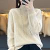 Women's Pullovers Fall/winter High-quality Soft Sweater with Half High Neck and Thick Cashmere Sweater Top Plus Size
