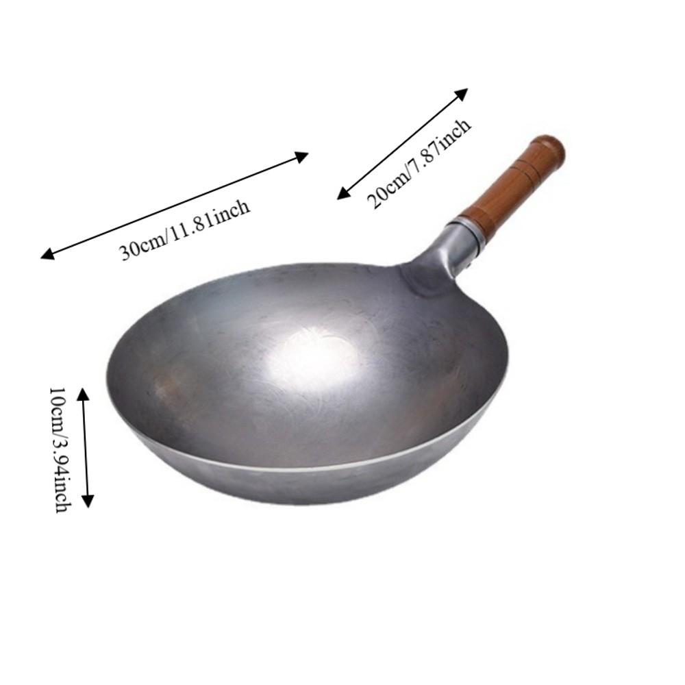 Universal Hand Hammered Iron Wok Round-bottomed Frying Pot Multifunctional Non-stick Pan Home