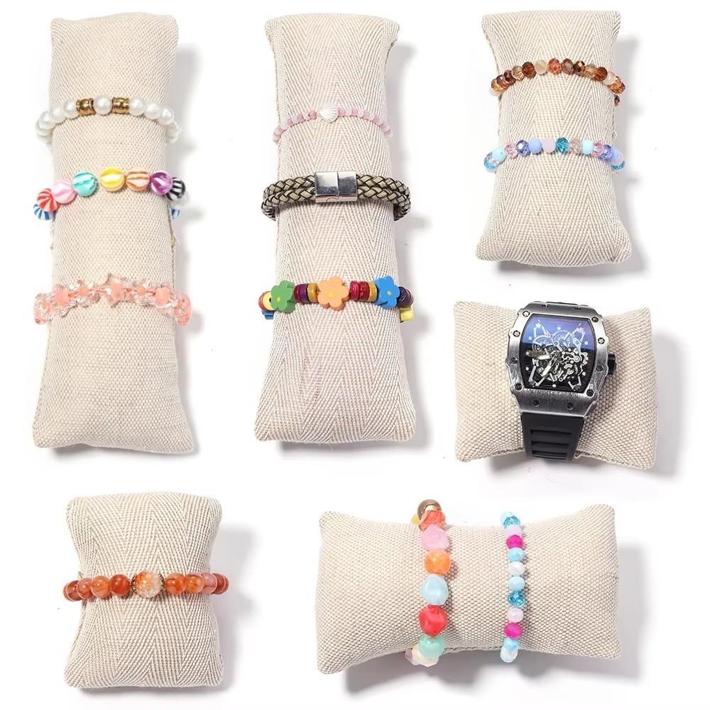 Photograph Prop Bracelet Cushion Holder Linen Fabric Watch Bangle Pillow Necklace Show Organizer