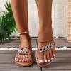Women Summer Solid Color Flat Sandals Female Open Toe Outdoor Slippers Fashion New Casual Beach Chain Sandals Plus Size Slides