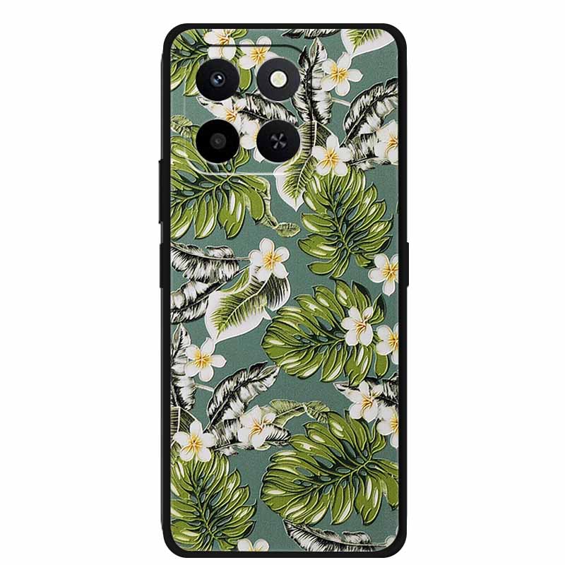 3D чехол для Honor X7d 5G Чехол X 7 d Coque 6.77" Тиснение Цветы Черный Силикон Мягкая задняя крышка Для Honor X7d 4G Чехлы Оболочка Funda