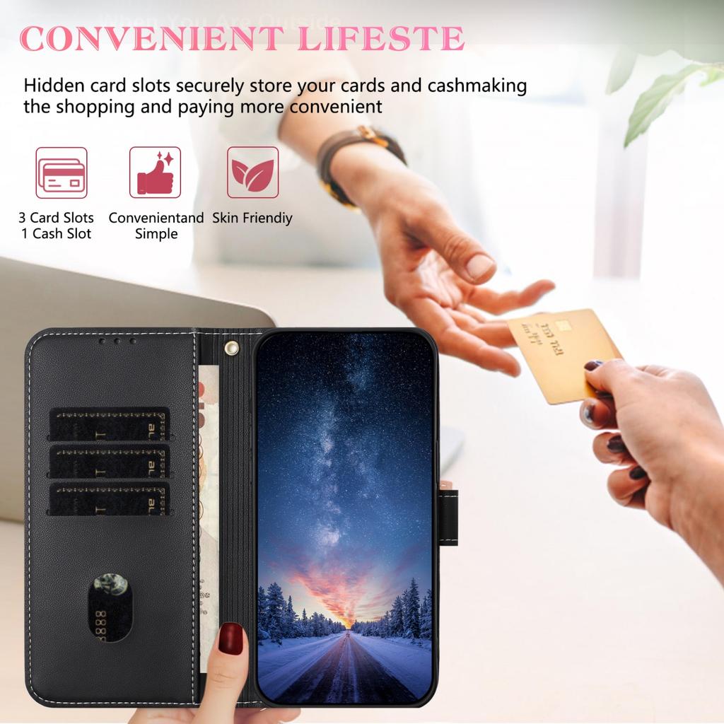 Флип-кейс из ПУ-кожи для iPhone Air 17 16E 15 14 11 12 13 Pro XS Max Кошелек Чехол для телефона для iPhone X XS XR 6 6S 7 8 Plus SE 2025