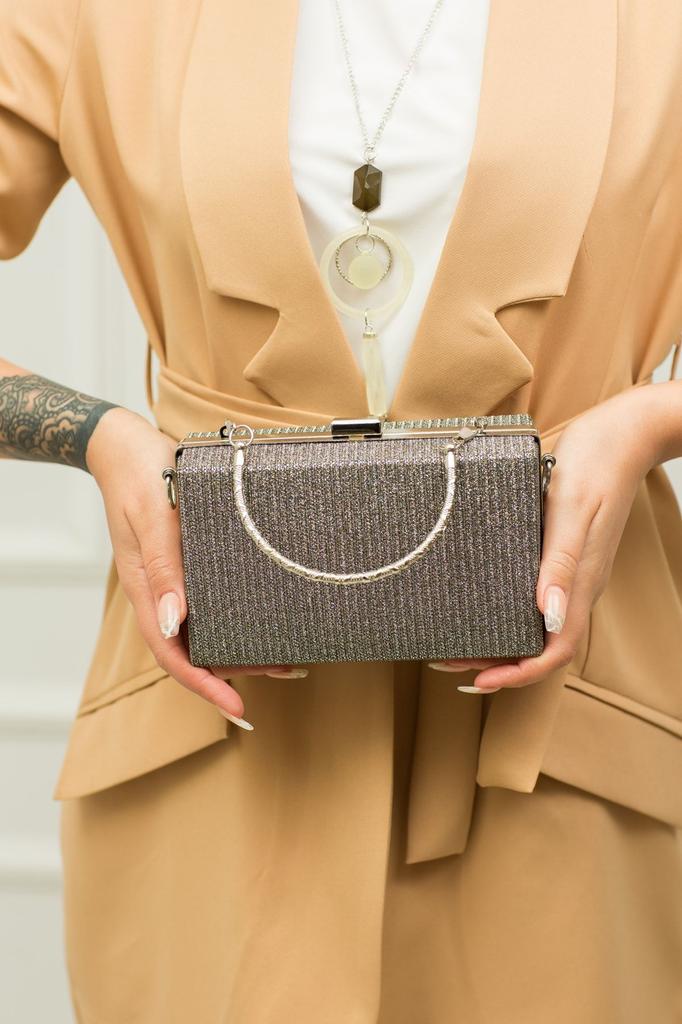 Women's Stylish and Useful Evening Dress Bag Women's Platinum Silvery Evening Dress Bag