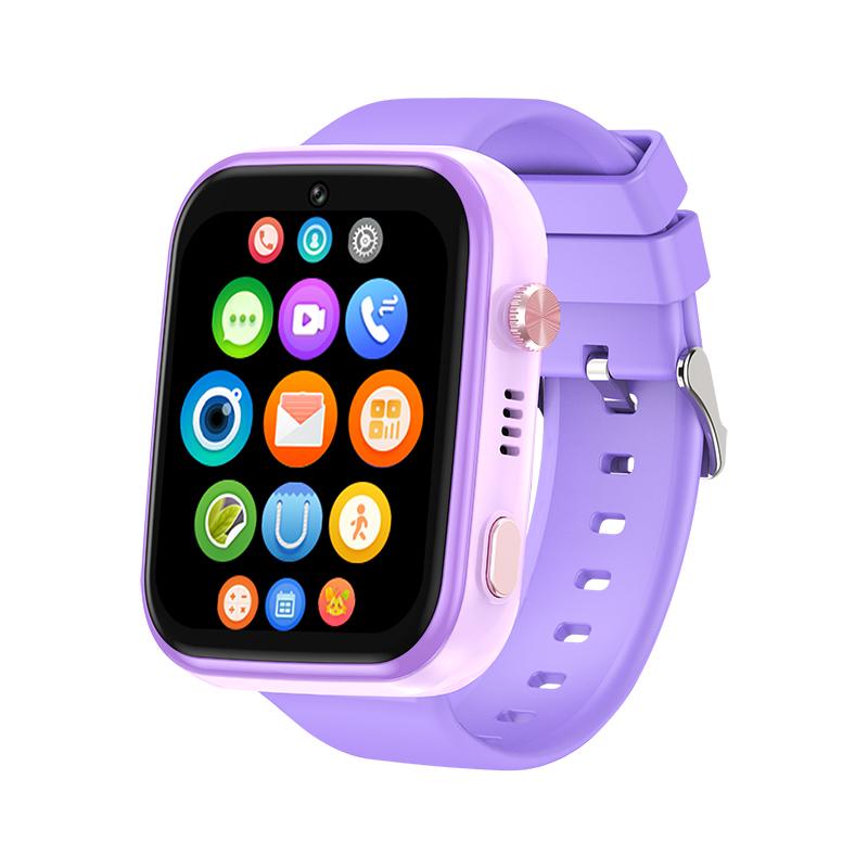 Smart Watch for Kids with Touch Screen IPS Display Square Design Magnetic Charging 4G SIM Card Pink