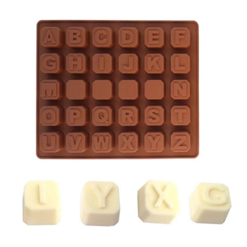 26 English Letters + 4 White Board Silicone Mold Ice Cube Chocolate Mould Cake Decoration DIY Gadgets Kitchen Bar Accessories