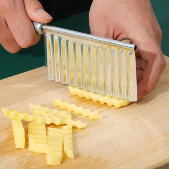 2 шт. Нержавеющая сталь Картофелерезка Измельчитель Овощи Фрукты Фигурный Гофрированный Слайсер Ингредиент для Яичного Салата Резак Кухонный Гаджет