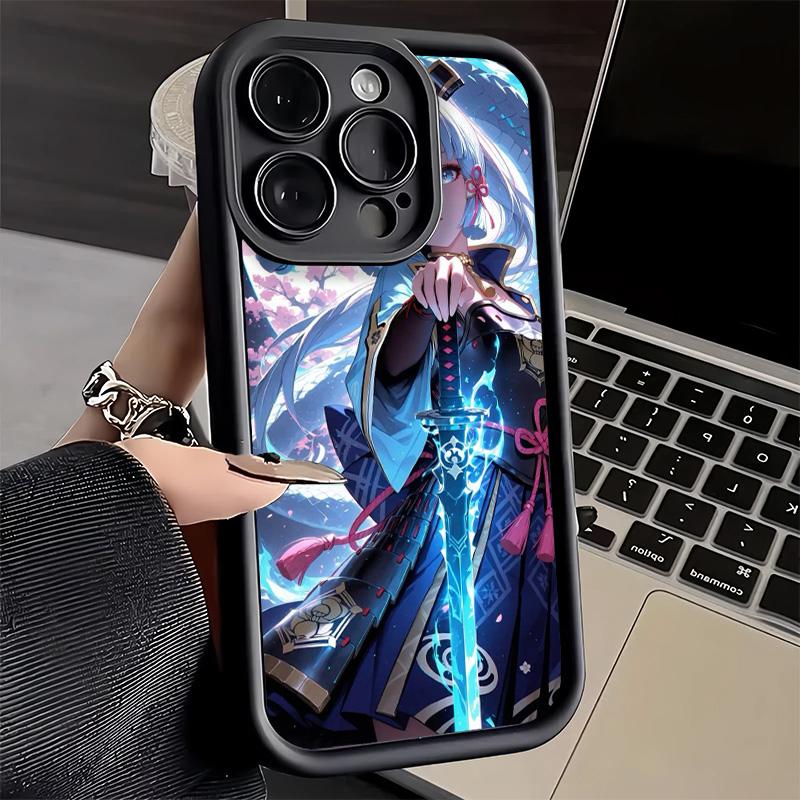Genshin Impact Kamisato A-Ayaka Phone Case for iPhone 16 17 Air 16E 15 Pro Max 14 Plus 13 12 Mini Capa Soft Shell Silicone Funda