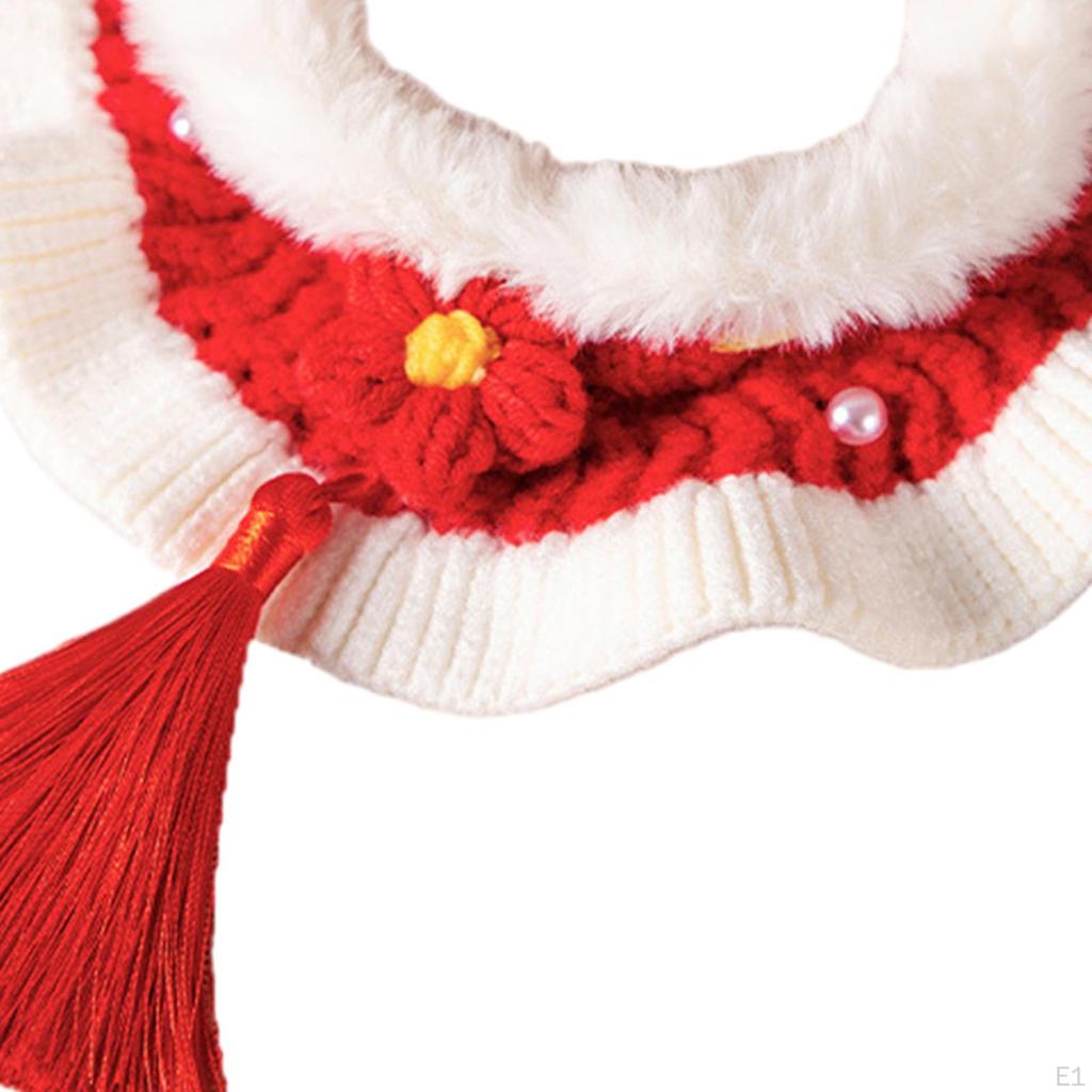 Уютный вязаный ошейник для кошек для празднования Нового года