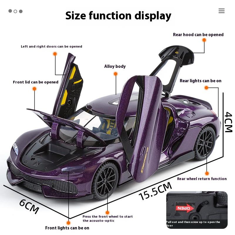 Модель суперкара Koenigsegg Gemini Gt из сплава в масштабе 1/32, Модель-симуляция транспортного средства, Коллекция со звуком и светом, Детская игрушка, Подарки