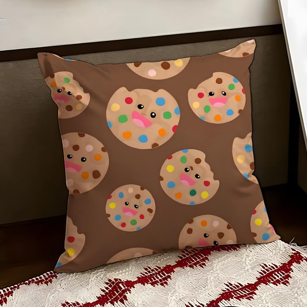 Crumbly cookie Cushion Cover Reversible Soft Durable Pillow Cover Home Car MultiScene Use for Daily Comfort
