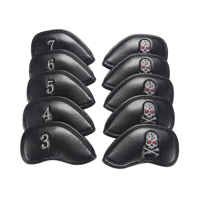 10Pcs Golf Head Cover Color Leather Iron Cover Golf Club Cover with Big Number