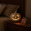 Thanksgiving Table Centerpieces Pumpkin Lantern Ornament, Resin Hollow Tabletop Figurine, Lighted Figurines Decorative for Halloween And Farmhouse