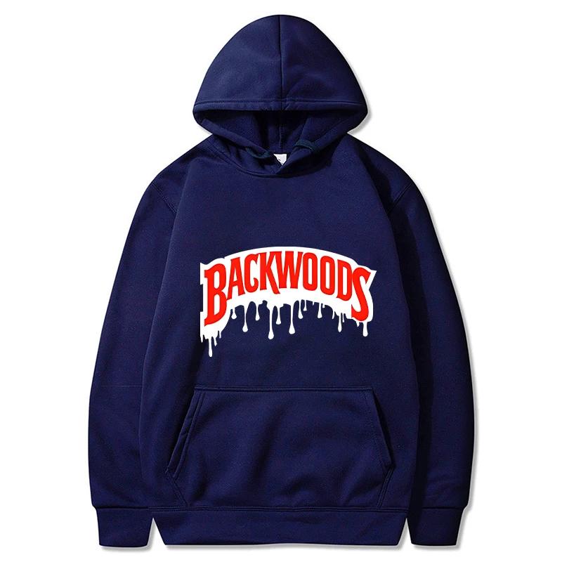 Мужская толстовка Drip-vibe Backwoods с принтом букв, смелый красный расплавленный текстовый рисунок спереди, плотный флисовый пуловер для городской повседневной одежды