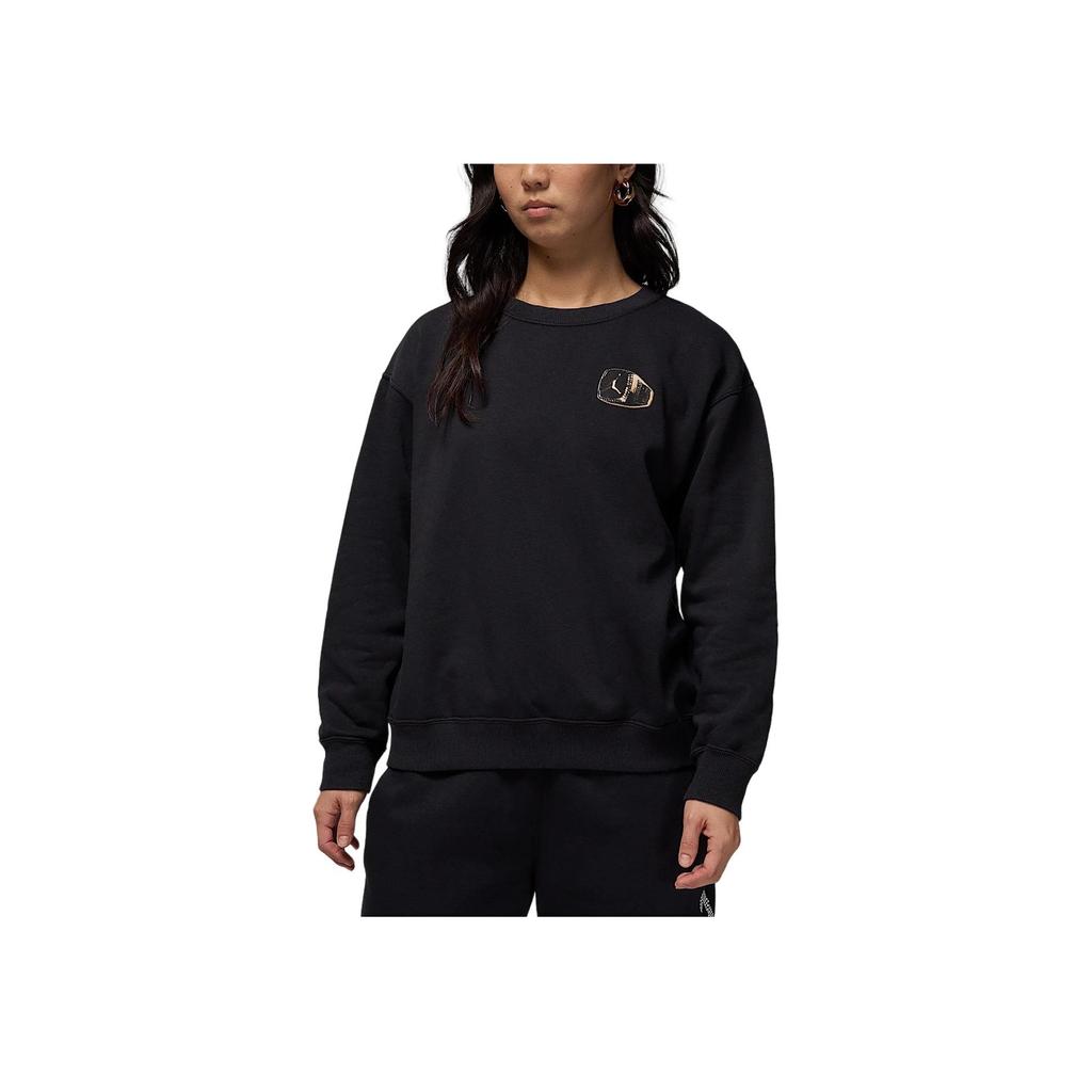 Jordan Brooklyn Fleece Fleece Knit Crewneck Sports Long Sleeve Sweatshirt Women Sweatshirt Black Sail HJ0206-010