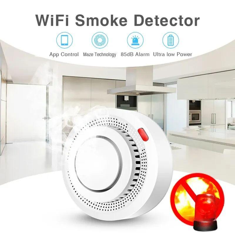 WiFi интеллектуальный детектор дыма Tuya App Controlled Smoke Sensor Alarm Device