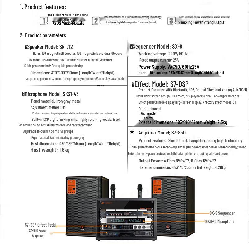 Songchuan SP101 Home KTV Professional Audio System CN plug (adapter included)