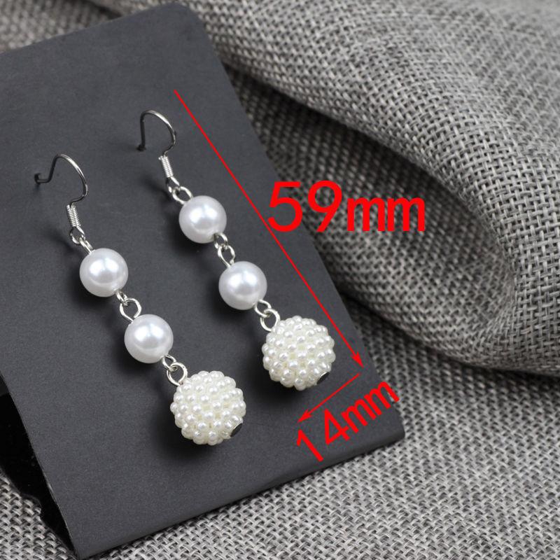 S925 Tremella Hook Gypsy Pearl Pendant Earrings Feminine Long Temperament Korean Earrings Internet celebrity Versatile Earrings