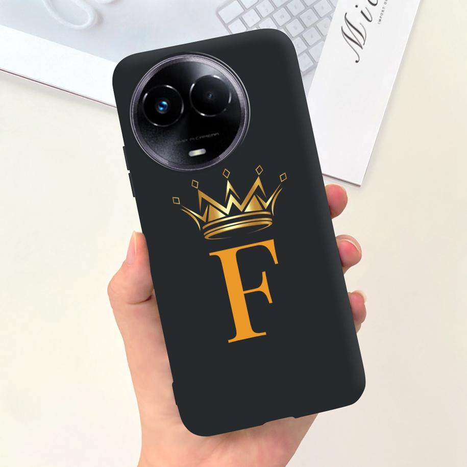Чехол для Realme 11 5G Милая Корона Буквы Силиконовый Мягкий ТПУ Ударопрочный Чехол для Realme 11X 5G RMX3785 Funda Realme11 Чехлы для Телефона