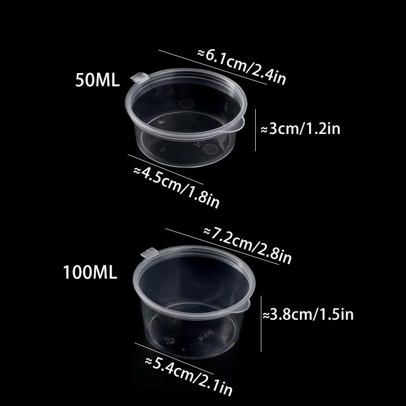 50 шт одноразовых пластиковых контейнеров для соуса на вынос, коробка для еды, коробка для краски 50/100 мл