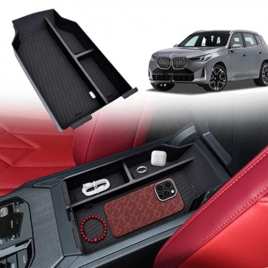 for 2025 2026 BMW X3 G45 Car Center Console Organizer Tray Storage Box Black