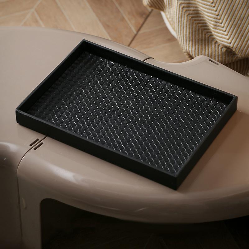 Поднос для чая ручной работы, косметика, квадратный поднос, хранение еды, тарелка для дома, свадьбы, вечеринки, искусственная кожа, орнамент, дерево, уникальные мелочи, аксессуары