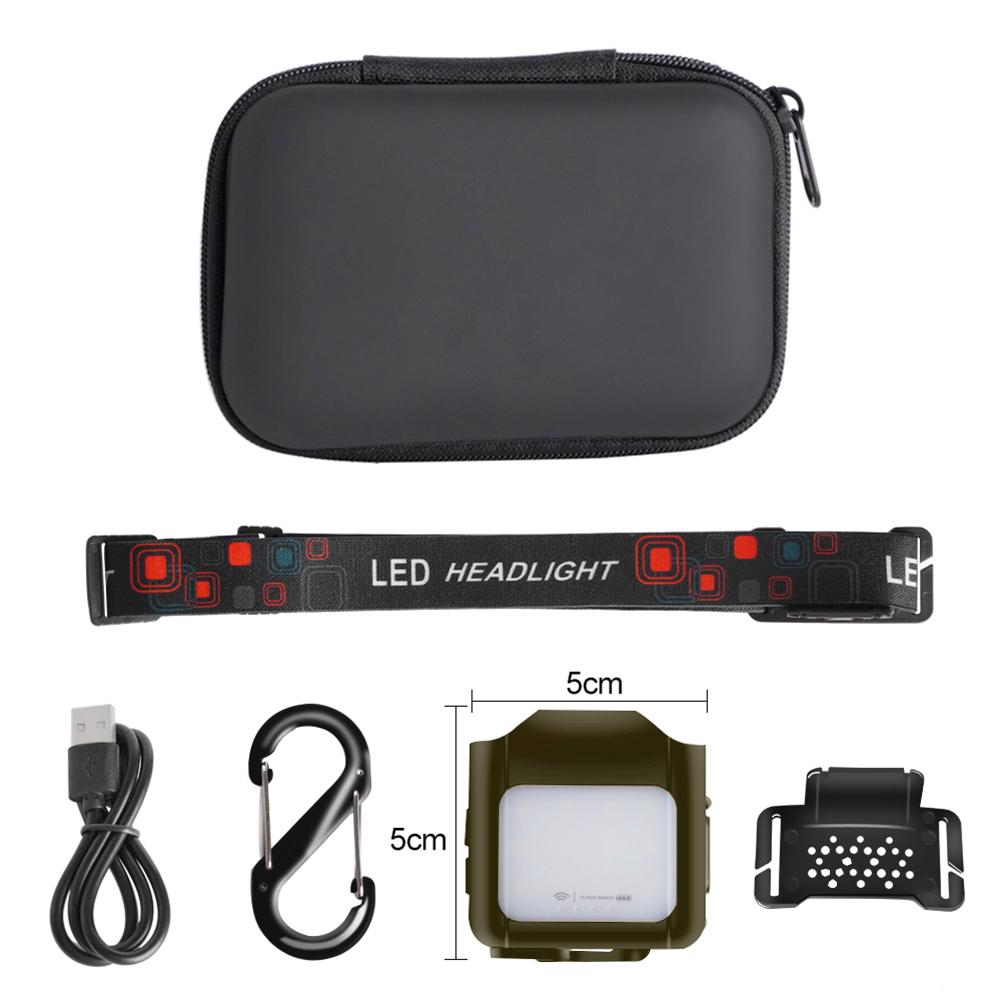 1PCS Mini COB LED Head Lantern Sensor Headlamp Flashlight Cap Clip On Light Headlights Portable Outdoor Camping Head Lamp