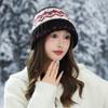 Retro Jacquard Knitted Wool Hat Autumn and Winter Hat for Women Versatile Thickened Windproof and Warm Hat British Style Pullover Hat