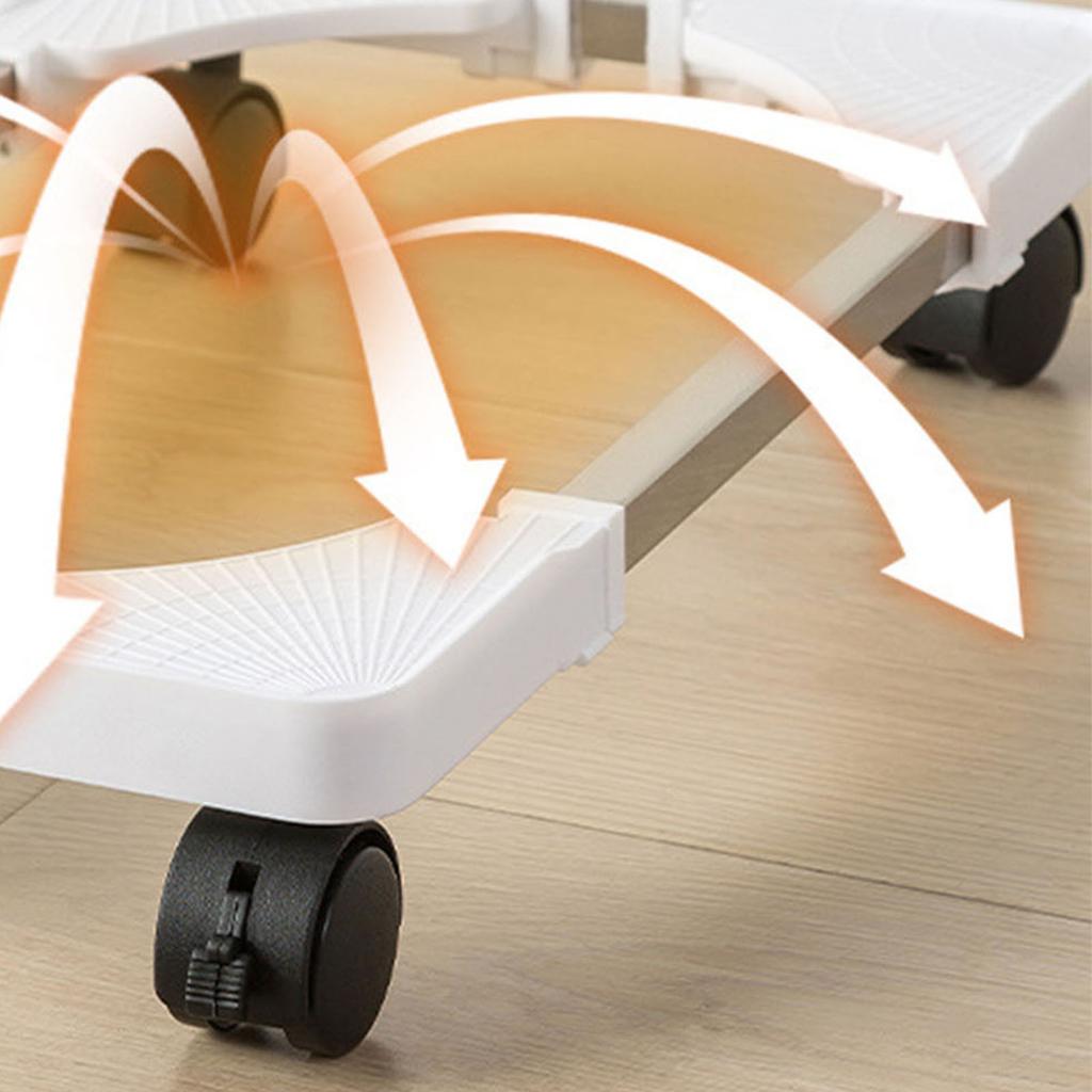 Computer Tower Stand Plastic Adjustable Mobile CPU Stand with Rolling Caster Wheels for Most Gaming