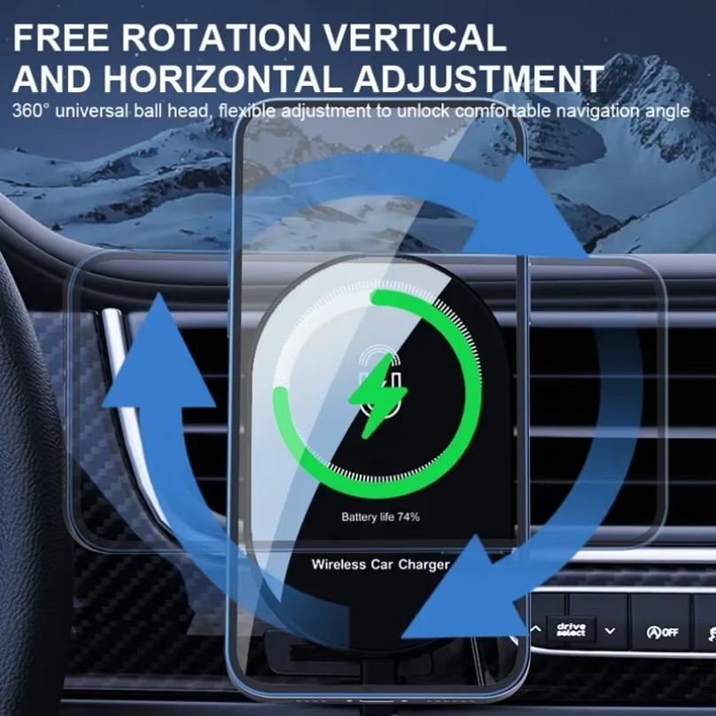 Магнитные автомобильные беспроводные зарядные устройства 15 Вт Держатель для телефона на воздуховоде Для Magsafe iPhone 16 15 14 13 12 Pro Max Автомобильная станция быстрой зарядки