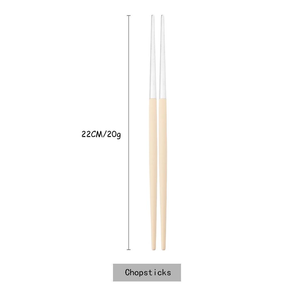 Silver Cutlery Set Dinnerware Knife Cake Fork Tea Spoon Flatware Chopsticks Kitchen Tableware Silverware