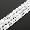 Natural Stone Faceted White Howlite Round Loose Beads For Jewelry Making DIY Bracelets 15'' Strand