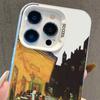 Серебряный чехол для iPhone 13/14 Pro, 15 Pro Max, 16 Pro, 17 с новым дизайном в стиле масляной живописи