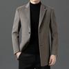 Double-sided Cashmere Coat for Men, Mid-length, Middle-aged, Casual Woolen Woolen Suit, Removable Down Liner Jacket