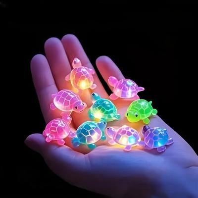10 шт. светящийся 3D-черепаха, разноцветное полупрозрачное пластиковое украшение, подходит для поделок своими руками и подарков на вечеринку
