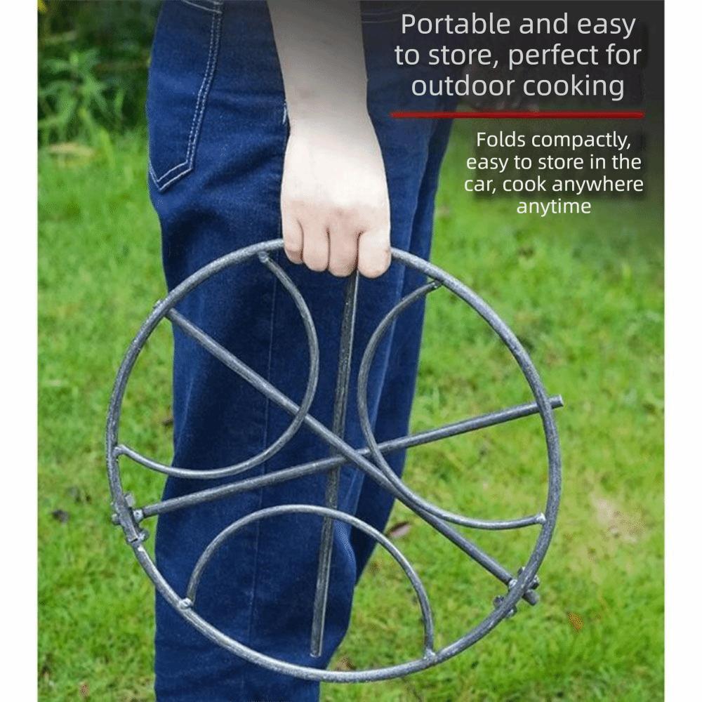 Reinforced Steel Camping Campfire Tripod Foldable Camping Grill Pot Rack Camping Kitchen