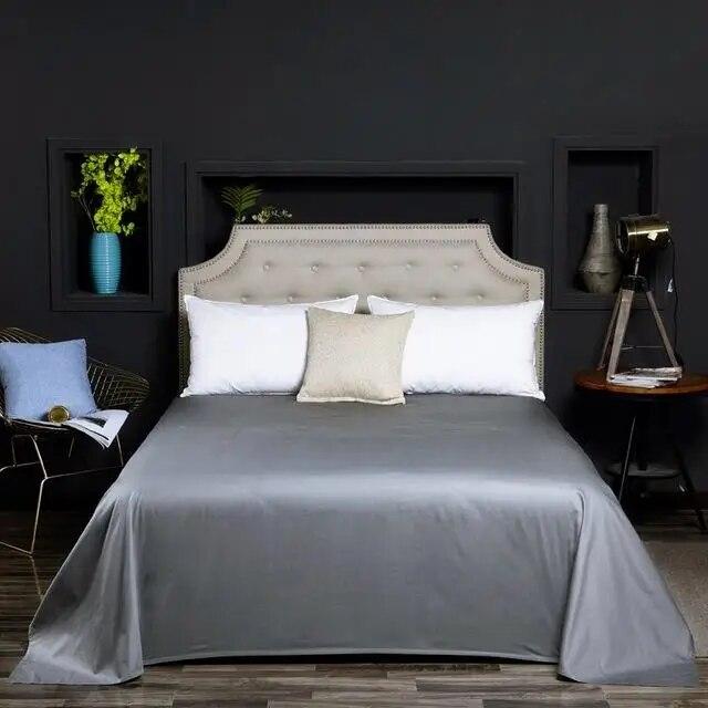 40 однотонных простынь из 100% египетского хлопка, атласное покрывало, длинное штапельное хлопковое наматрасник, белое, фиолетовое, желтое, постельное белье