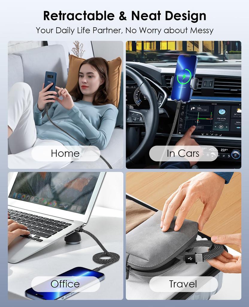 Magtame USB Type C Магнитный Автоматический USB-кабель 3A Быстрый USB Type C Прочный Двойной Нейлон ATOC Совместим с Samsung FE Кабель, Плоский, Хранение,