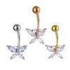 Sexy Butterfly Zircon High Quality Navel Ring Navel Piercing Belly Button Rings Stainless Steel Body Jewelry Navel Rings