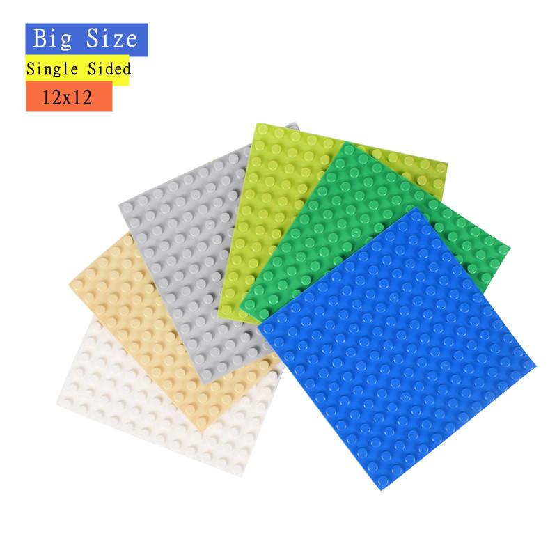 Базовые пластины 12x12 точек, односторонние, строительные блоки для наборов большого размера, сменные базовые пластины, кубики Duplo