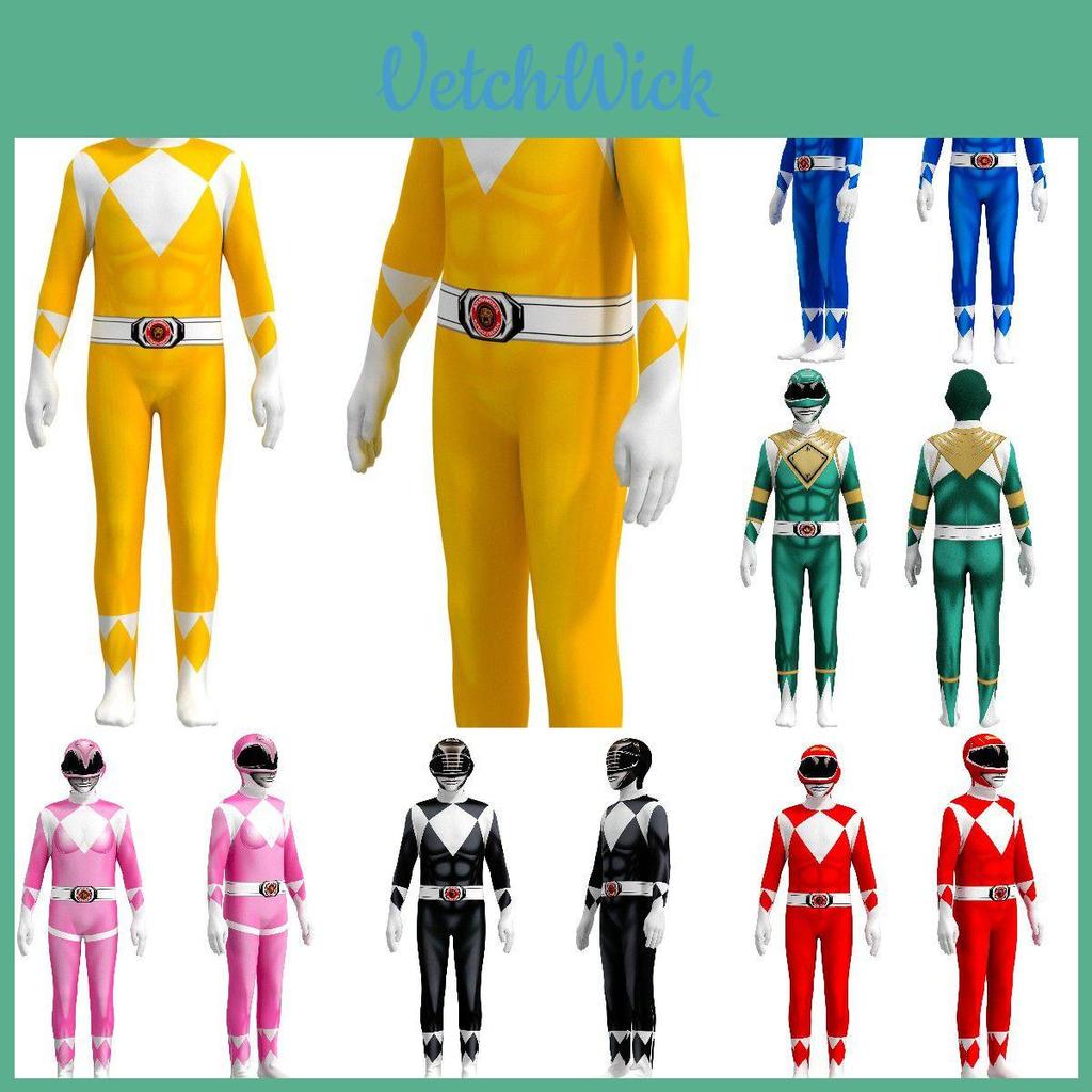 Костюм Power Rangers для детей и взрослых, косплей, карнавальный костюм, костюм супергероя, комбинезон