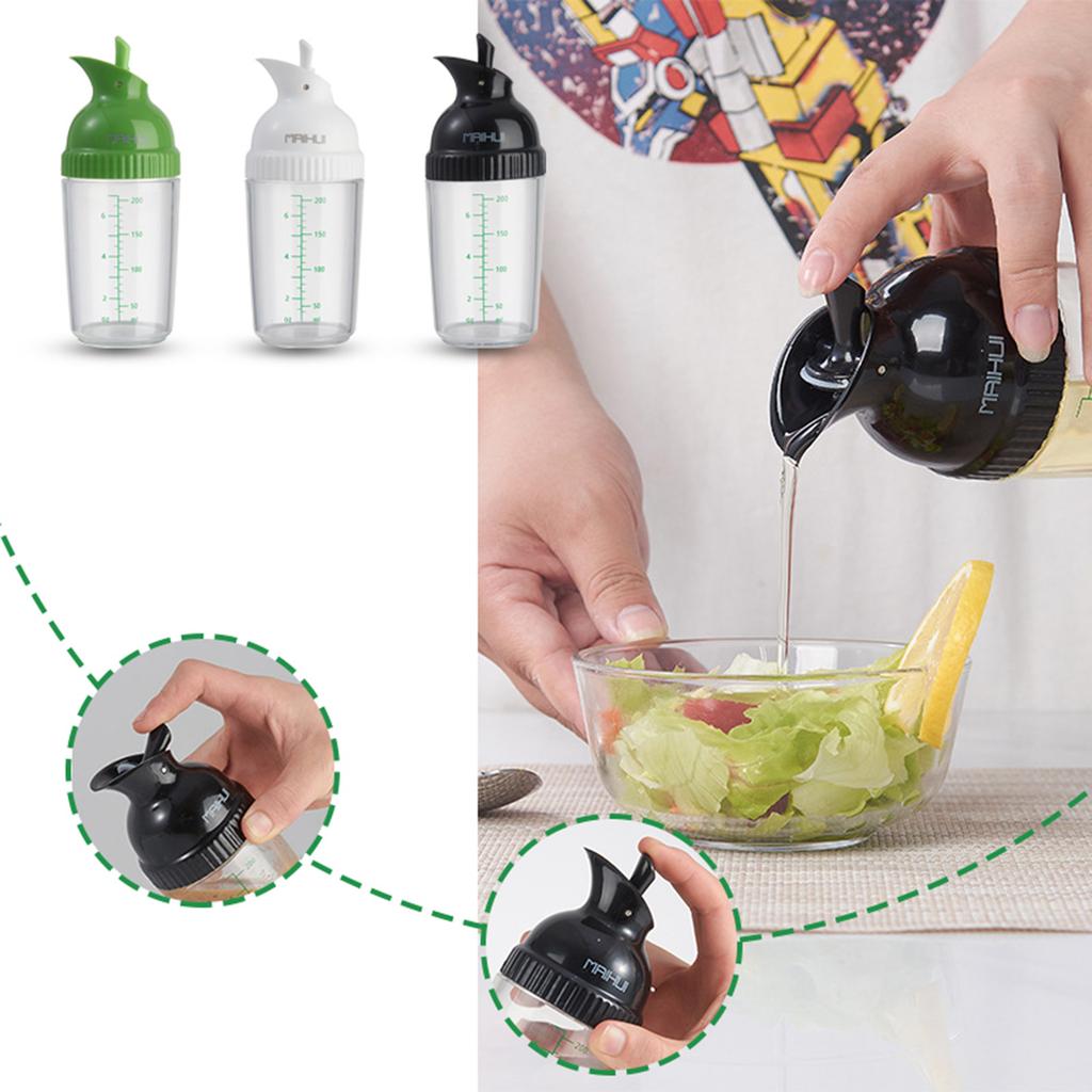 Dressing Container, Prevent Leakage Oil Dressing Shaker Easy To Operate 200ml With Lid For Kitchen