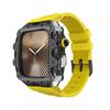 Роскошный чехол-ремешок для Apple Watch Series 10 46 мм, комплект для модификации, крышка для Iwatch 10 46 46MM, спортивный силиконовый, цинковая рамка, мужской набор