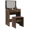 VidaXL Dressing Table and Stool Smoked Oak 60x40x113.5 Cm, Makeup Table, Bedroom Dressing Table, Dressing Table with 848217