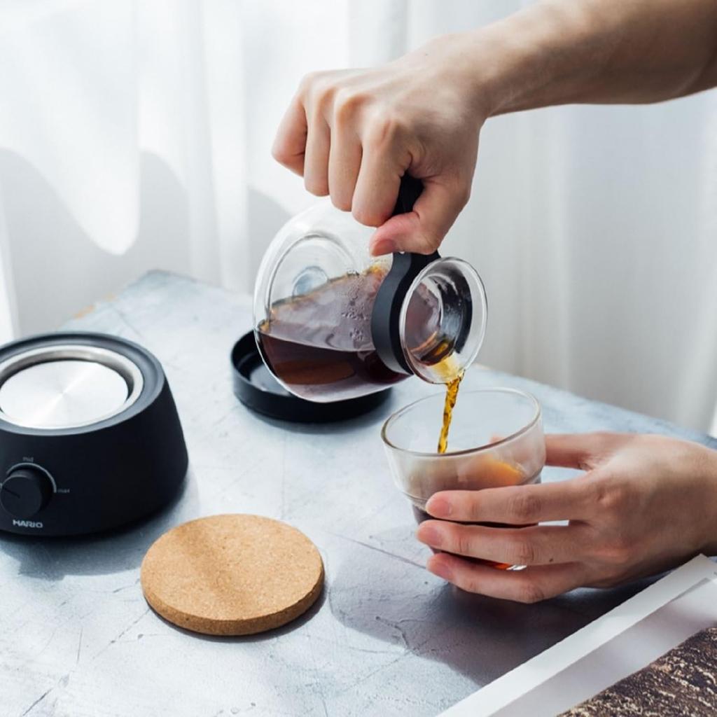 HARIO Electric Coffee Siphon 3 Cups Practical Capacity 360mL Black Electric Siphon Compact HARIO Glass ECA-3-B