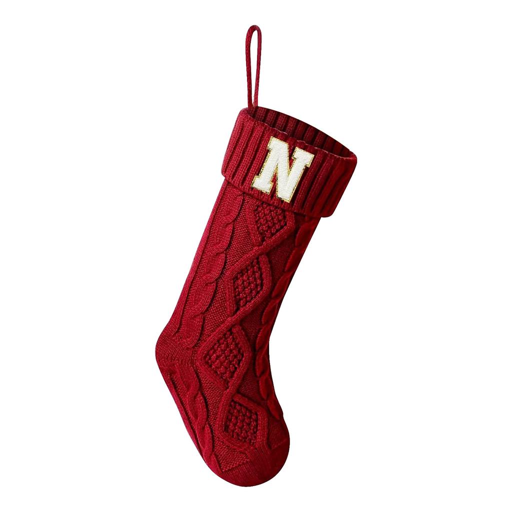 18-дюймовые рождественские чулки с инициалами - праздничные чулки для детей и семьи, рождественские украшения