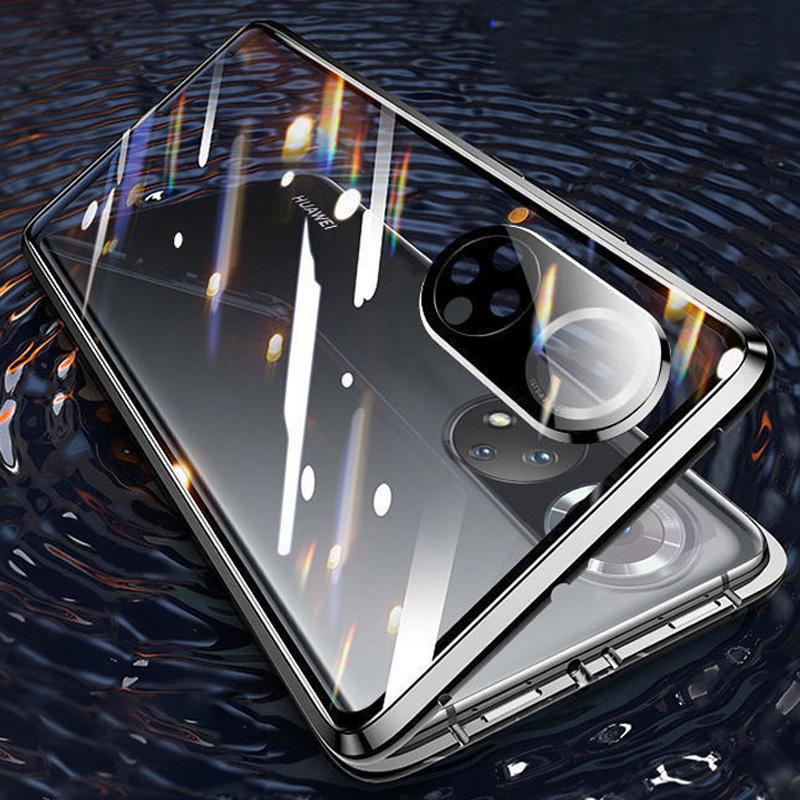 Магнитный адсорбционный чехол с двойным стеклом на 360 градусов для Huawei Pura 70 P60 50 40 Pro Honor 80 70 Mate 60 50 40 Pro, защитный чехол для телефона с полным объективом