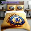 3pcs Duvet Cover Set (1*Duvet Cover + 2*Pillowcase, Without Core),football club F.C Print Bedding Set, Bedroom Decor, All‑Season, Birthday Gift