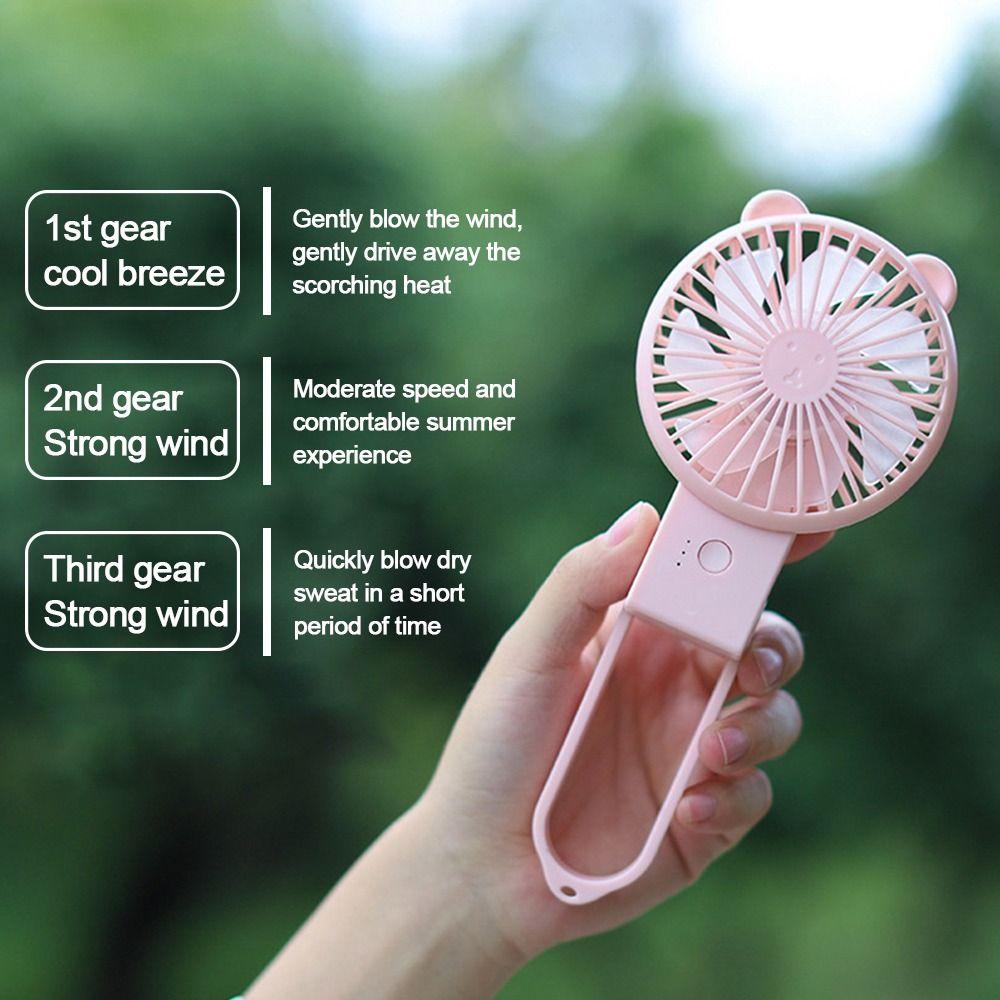 USB Rechargeable Portable Fan Air Cooler Handheld Fan Foldable Fan for Camping Office Outdoor