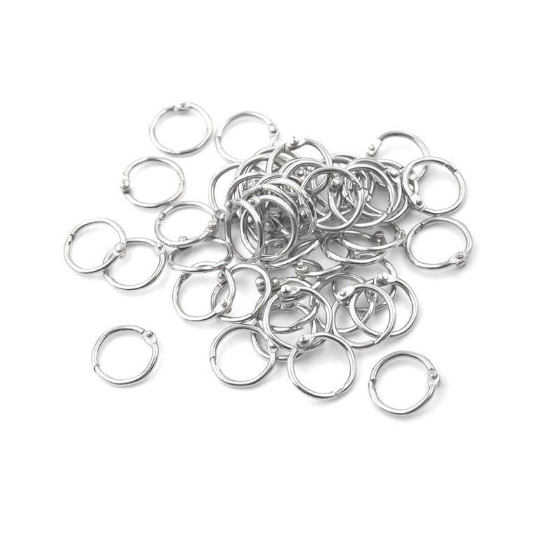 50 Pcs Staple Book Binder 20Mm Outer Diameter Loose Leaf Ring Keychain